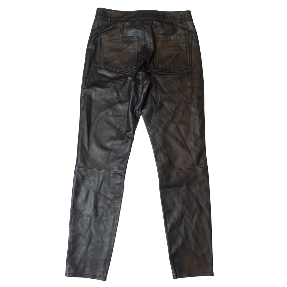 Women's Lita by Ciara Real Lamb Leather Pants, Size 28, Black NWT $598 - Picture 2 of 9